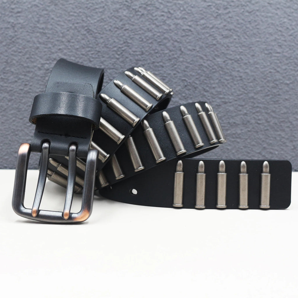 Punk Studded Leather Belt
