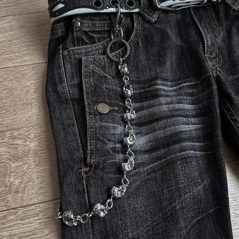Women’s Black Embroidered Wide-Leg Jeans with High Waist