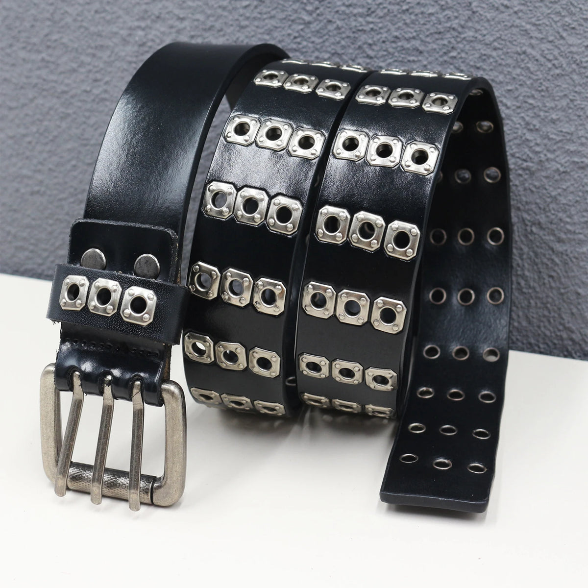 Punk Studded Leather Belt