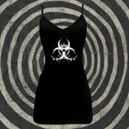 Black Printed Sleeveless Mini Dress