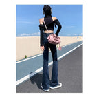 Women's High-Waisted Full-Length Flare Jeans