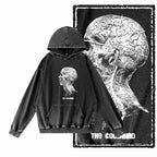 Men's Acid-Washed Black Graphic Pullover Hoodie