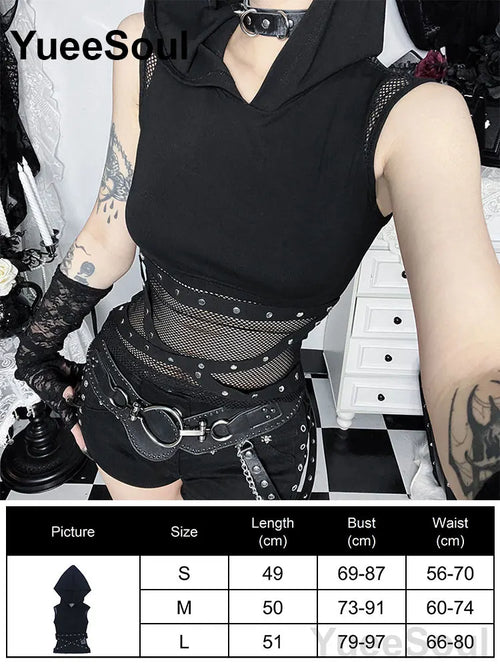 Grunge Black Gothic Sleeveless Top