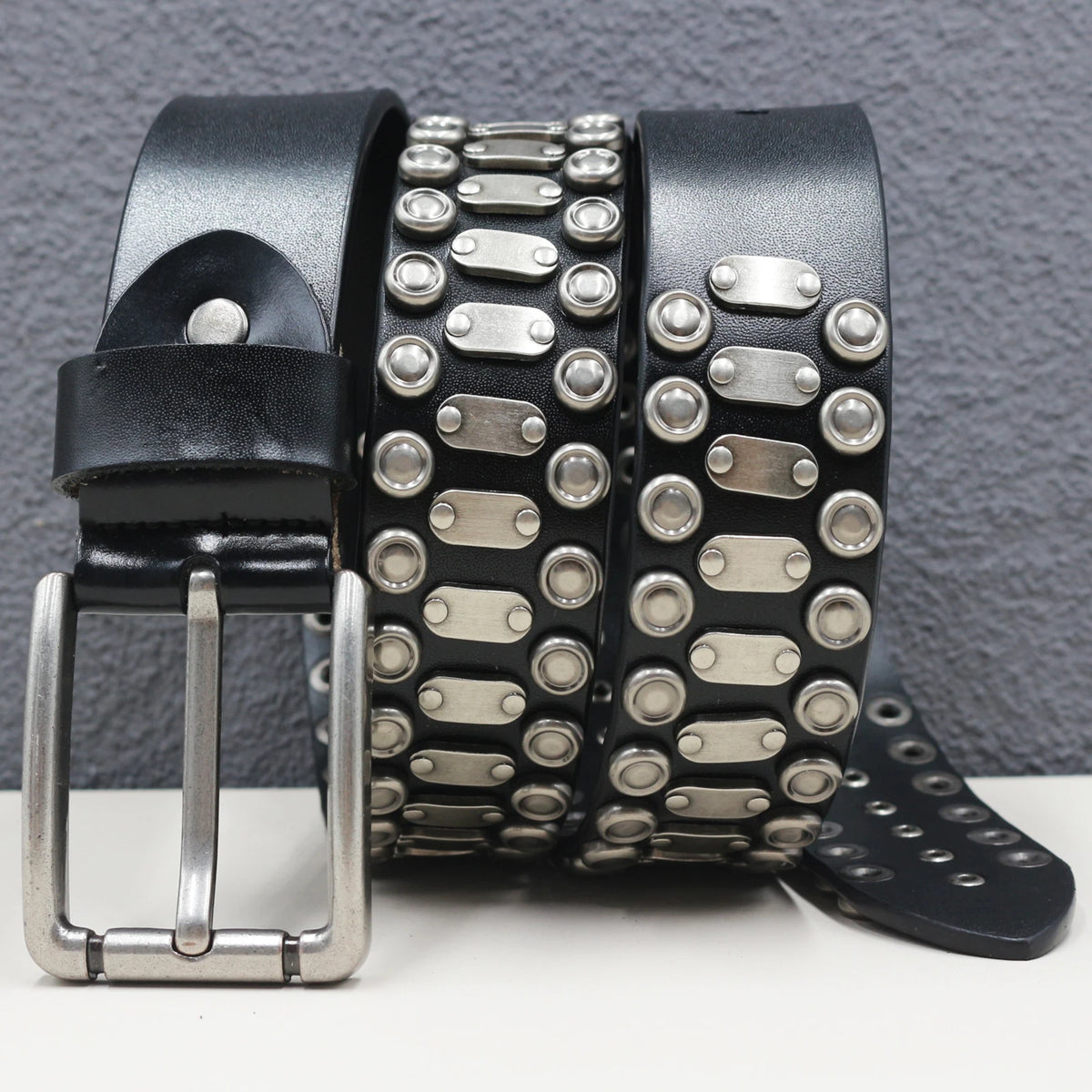 Punk Studded Leather Belt