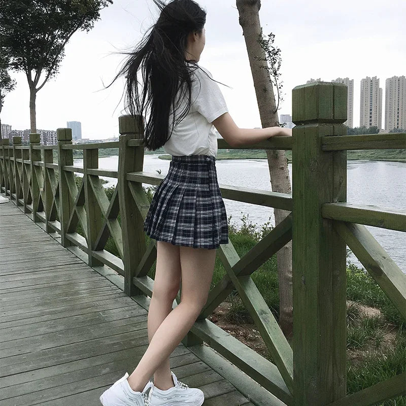 Women's Plaid Pleated Mini Skirt