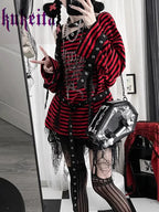 Striped Gothic Graphic Top