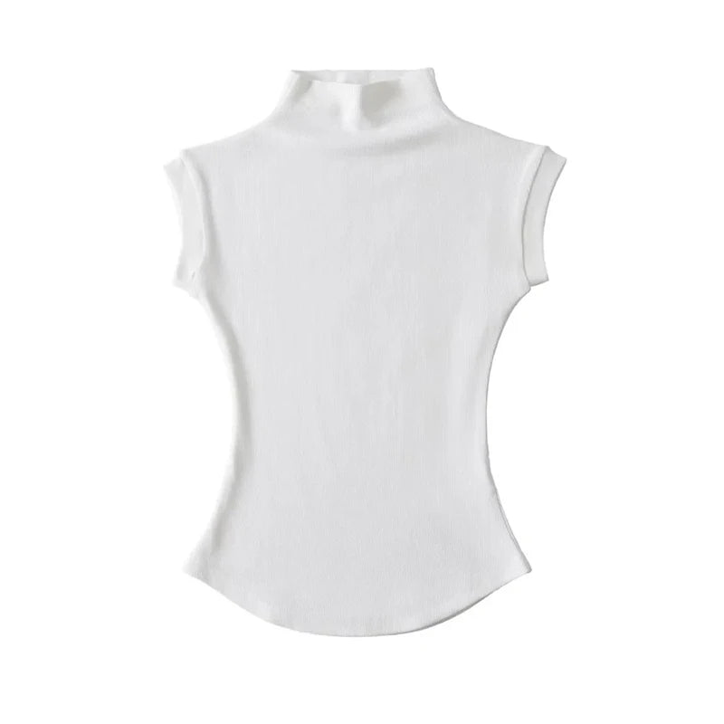 Women's Sleeveless Turtleneck Top - Slim Fit