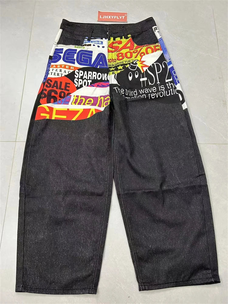 Women's Graphic Print Wide-Leg Pants