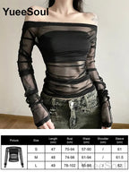 Women's Black Lace Long-Sleeve Top