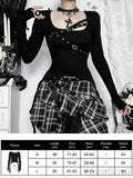 Women's Black Long-Sleeve Gothic Top