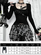 Women's Black Lace Long-Sleeve Top