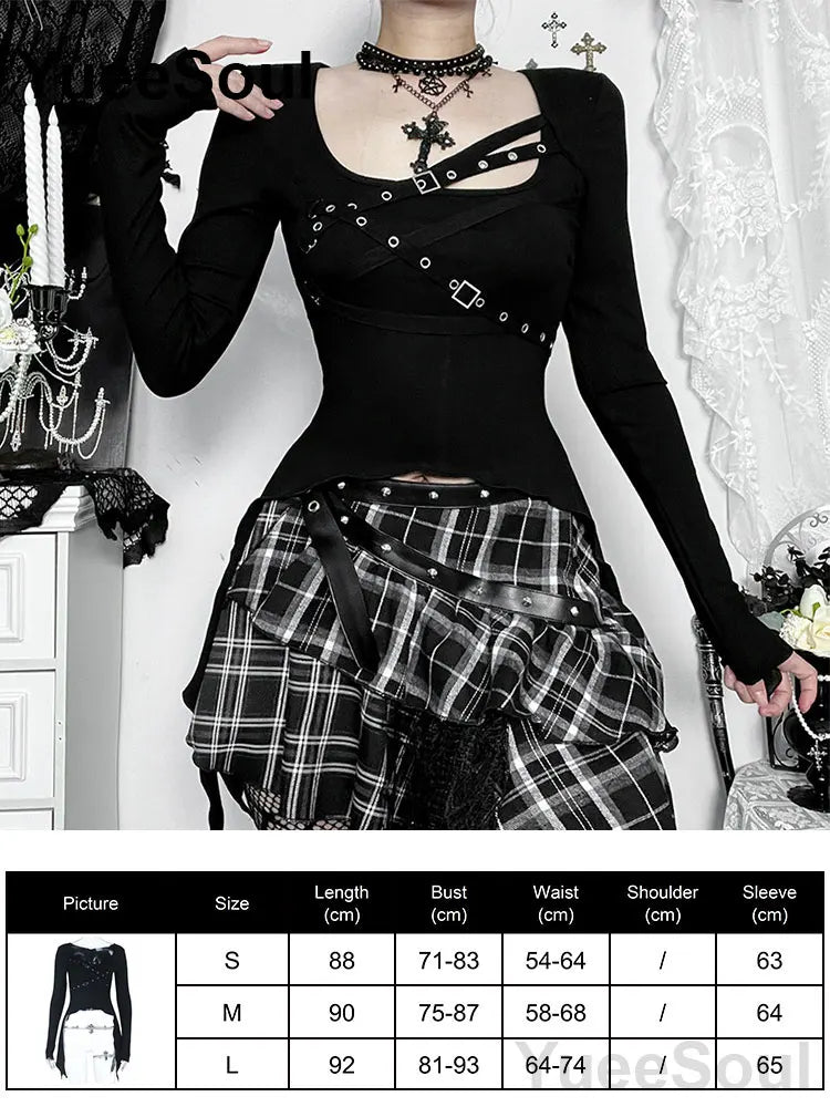 Women's Black Lace Long-Sleeve Top