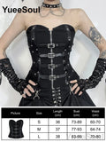 Women’s Black Gothic Corset Top with Buckle Details