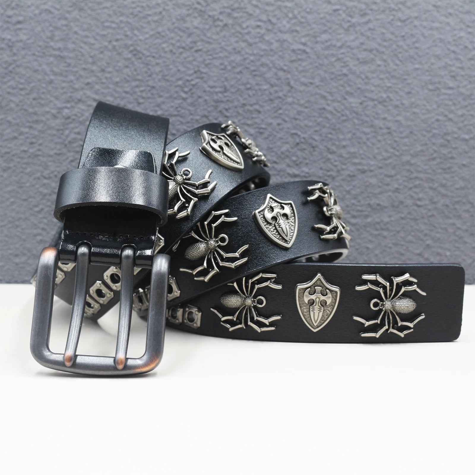 Punk Studded Leather Belt