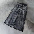 Black Spider-Embroidered Baggy Jeans