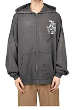 Men's Black Graphic Zip Hoodie