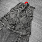 Vintage Washed Multi-Pocket Baggy Jeans
