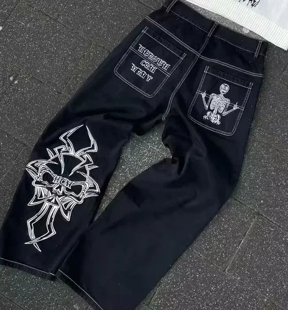 Vintage Washed Multi-Pocket Baggy Jeans