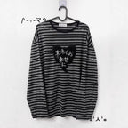 Striped Long-Sleeve Shirt with Heart Appliqué