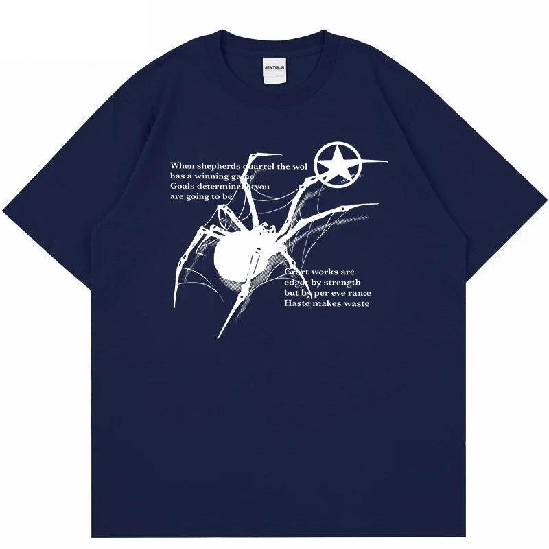 Spider Graphic Oversized Cotton T-Shirt