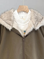 Women's Faux-Fur Hooded Padded Jacket with Zip Front