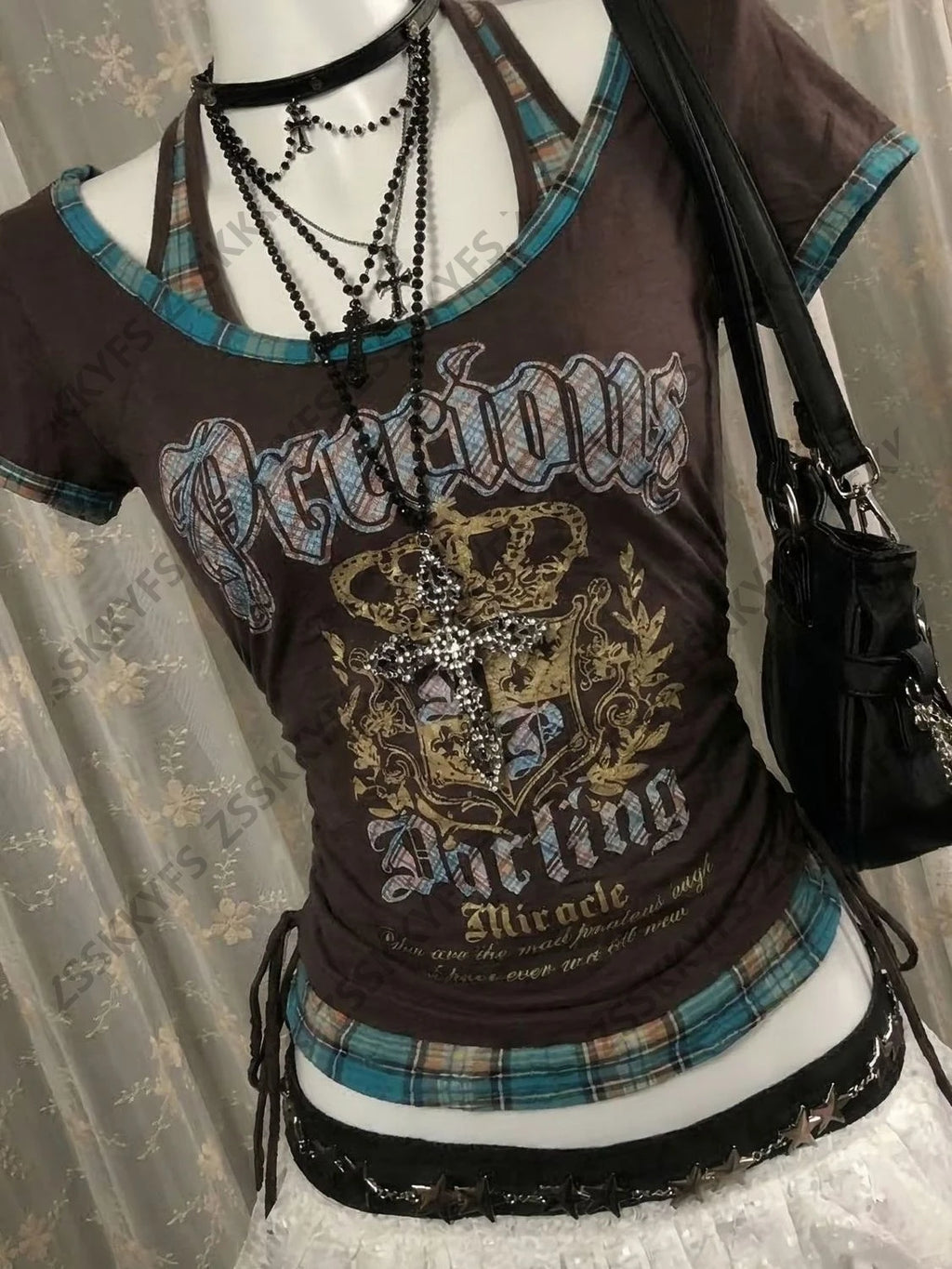 Women's Gothic Letter Graphic Short-Sleeve T-Shirt