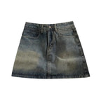 Women's Blue Denim A-Line Mini Skirt