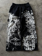 Equinox Flower Japanese Leisure Pants Manga Printing Men Women Slacks Trousers Y2K Gothic Wide Pants