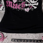 Black Graphic Skull and Crossbones T-Shirt