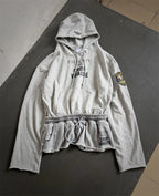 Washed Distressed Two-Piece Hoodie Pullover