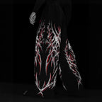 Grunge Wide-Leg Graphic Sweatpants with Drawstring Waist