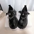 Black Bat-Wing Chain Platform Shoes