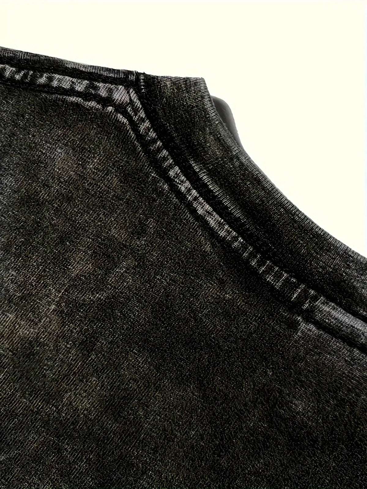 Men's Black Washed Cotton Graphic T-Shirt
