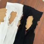 Lace-Trim Thigh-High Suspender Stockings – One Size