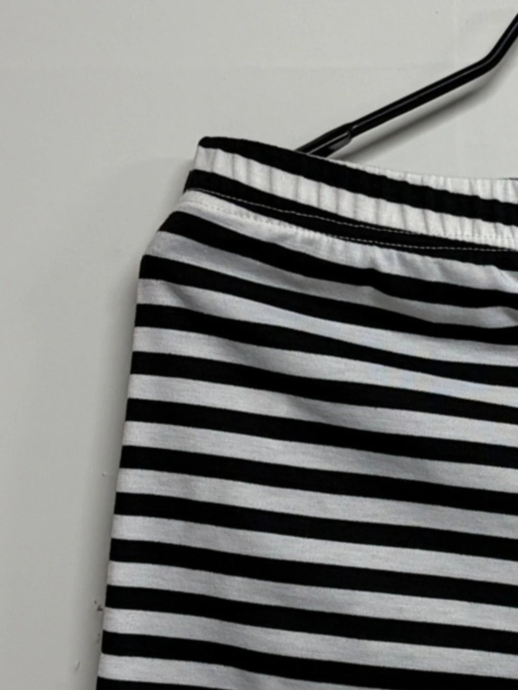 Grunge Black-and-White Striped Low-Rise Shorts