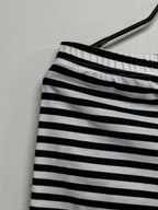 Grunge Black-and-White Striped Low-Rise Shorts