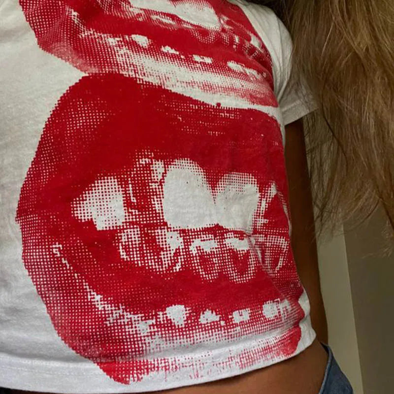 Women's Graphic Lips Short-Sleeve T-Shirt