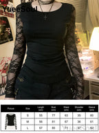 Women's Black Long-Sleeve Gothic Top
