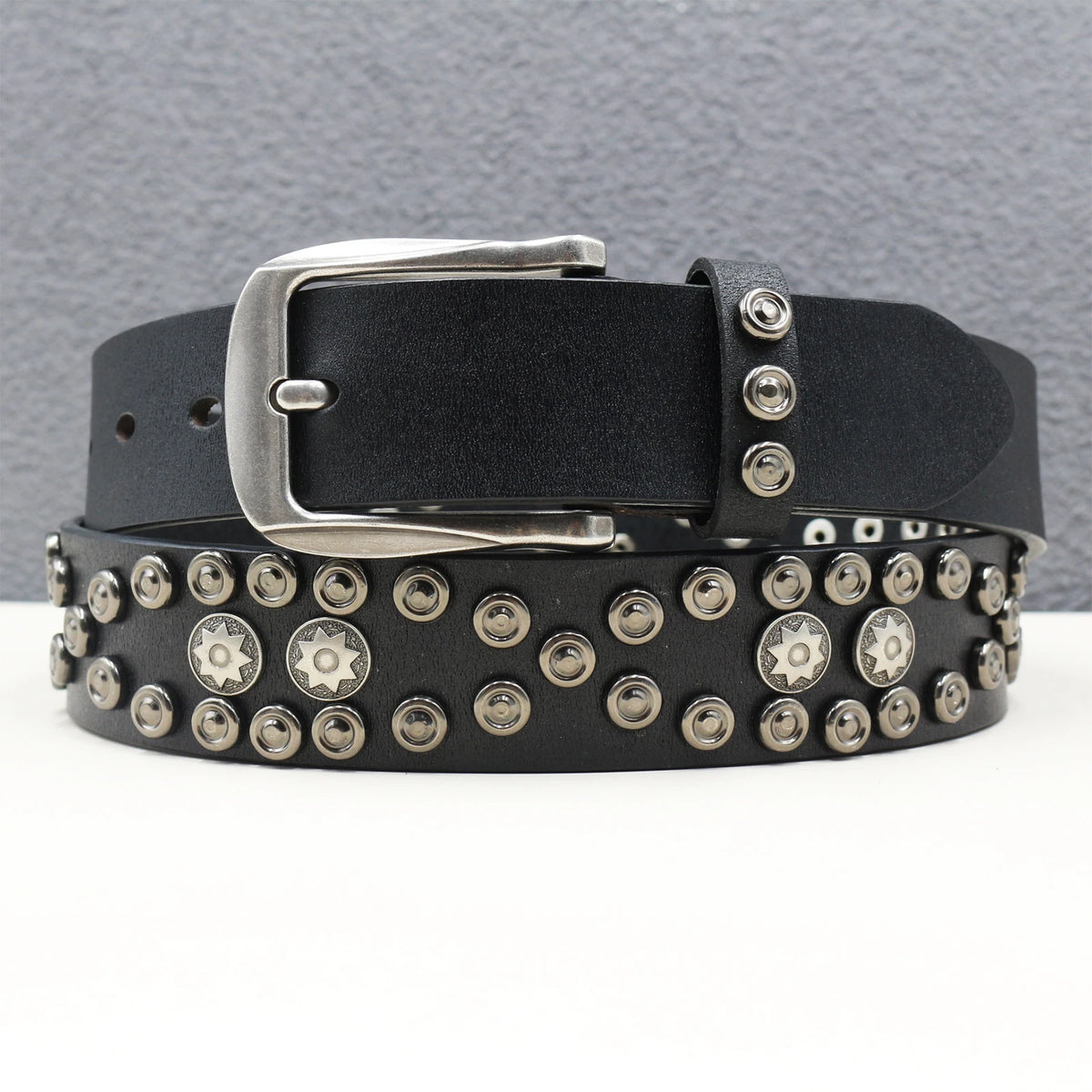 Punk Studded Leather Belt