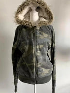 Faux Fur American Vintage Coats with Hooded Women's Y2K Sweatshirts Gothic Harajuku Subculture Punk Emo Sweatshirts and Jacket