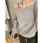 Women's One-Shoulder Long-Sleeve Top