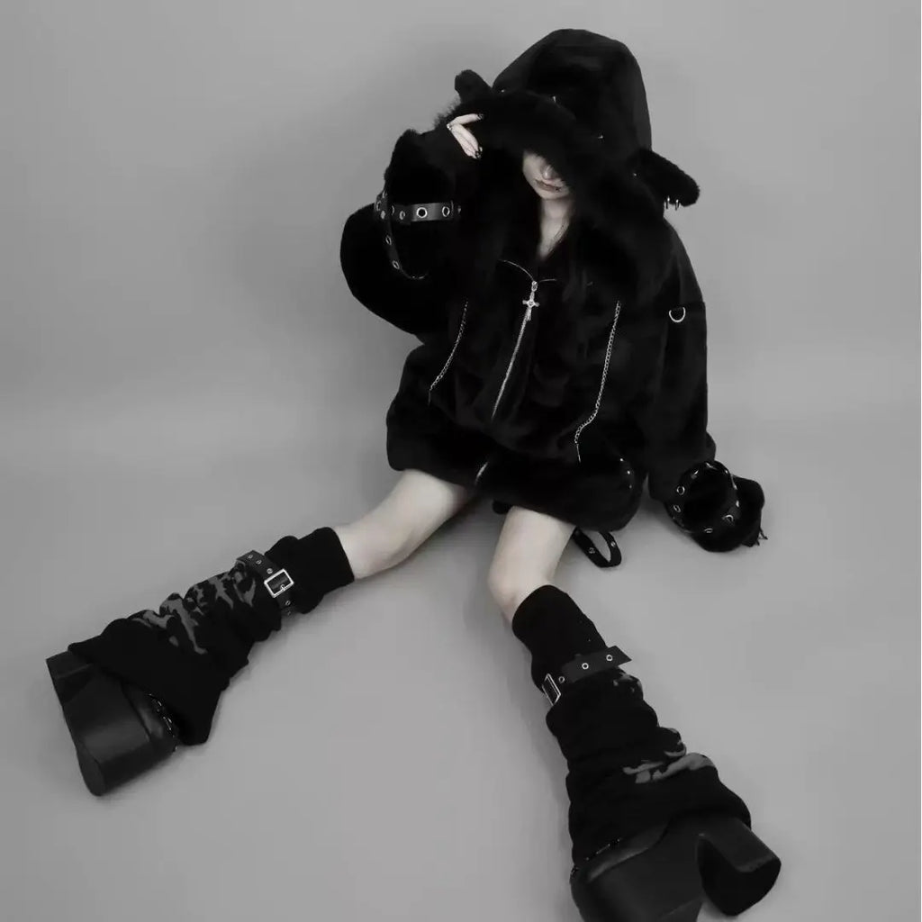 Women's Hooded Winter Jacket with Fluffy Trim