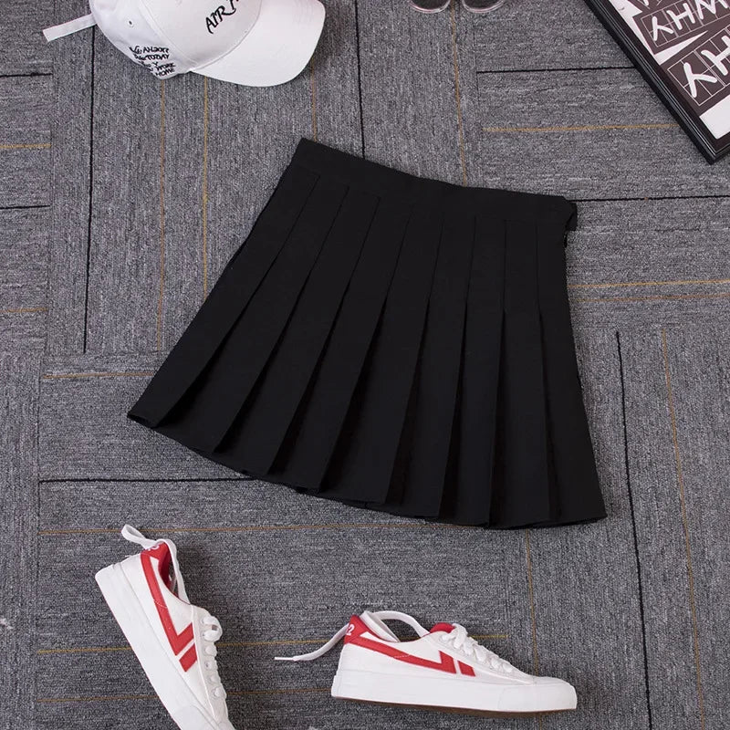 Grunge Plaid Pleated Mini Skirt