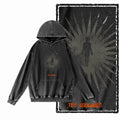 Men's Acid-Washed Black Graphic Pullover Hoodie