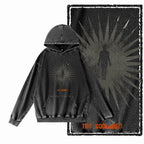 Men's Acid-Washed Black Graphic Pullover Hoodie