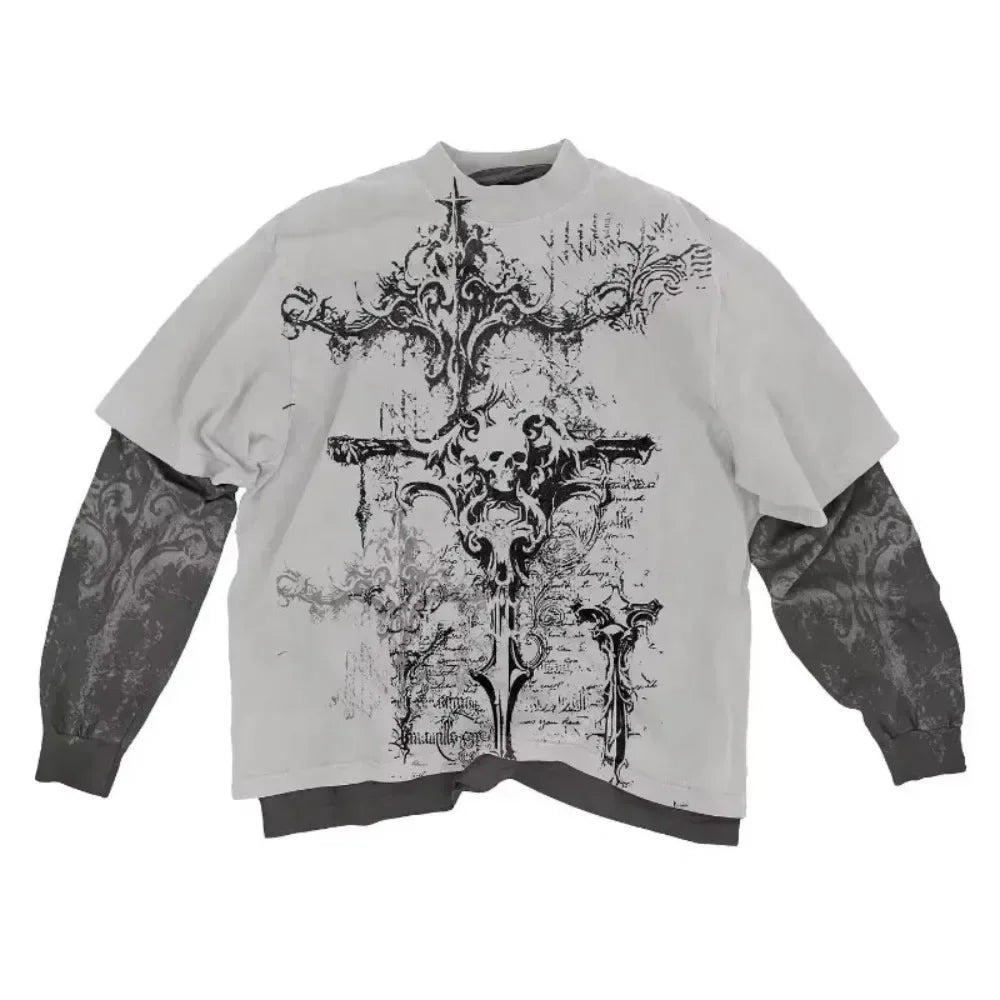 Skull Graphic Long-Sleeve T-Shirt