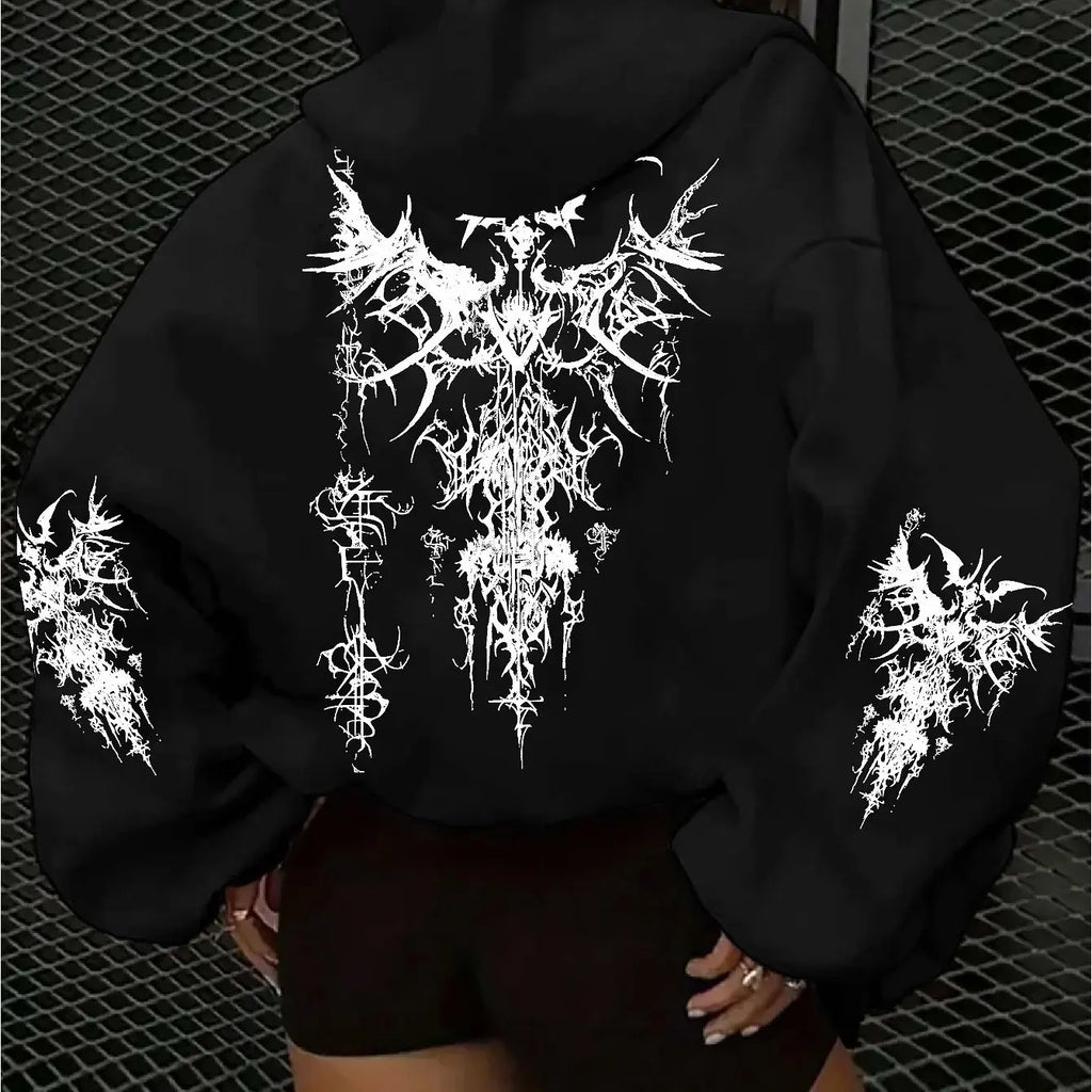 Gothic Graphic Fleece Hoodie