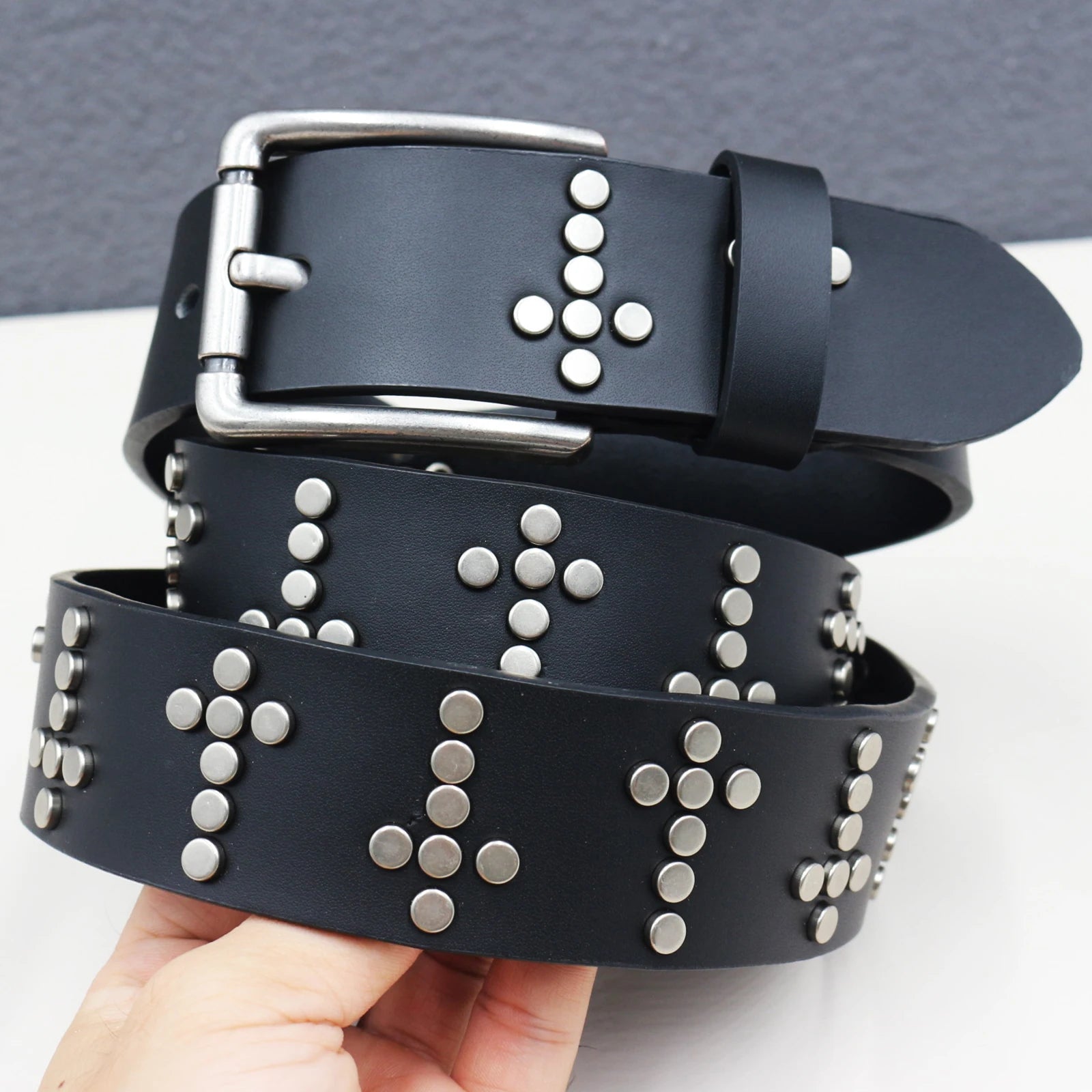 Punk Studded Leather Belt