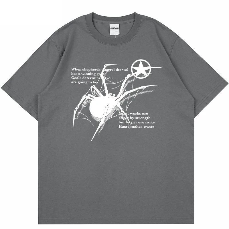 Spider Graphic Oversized Cotton T-Shirt