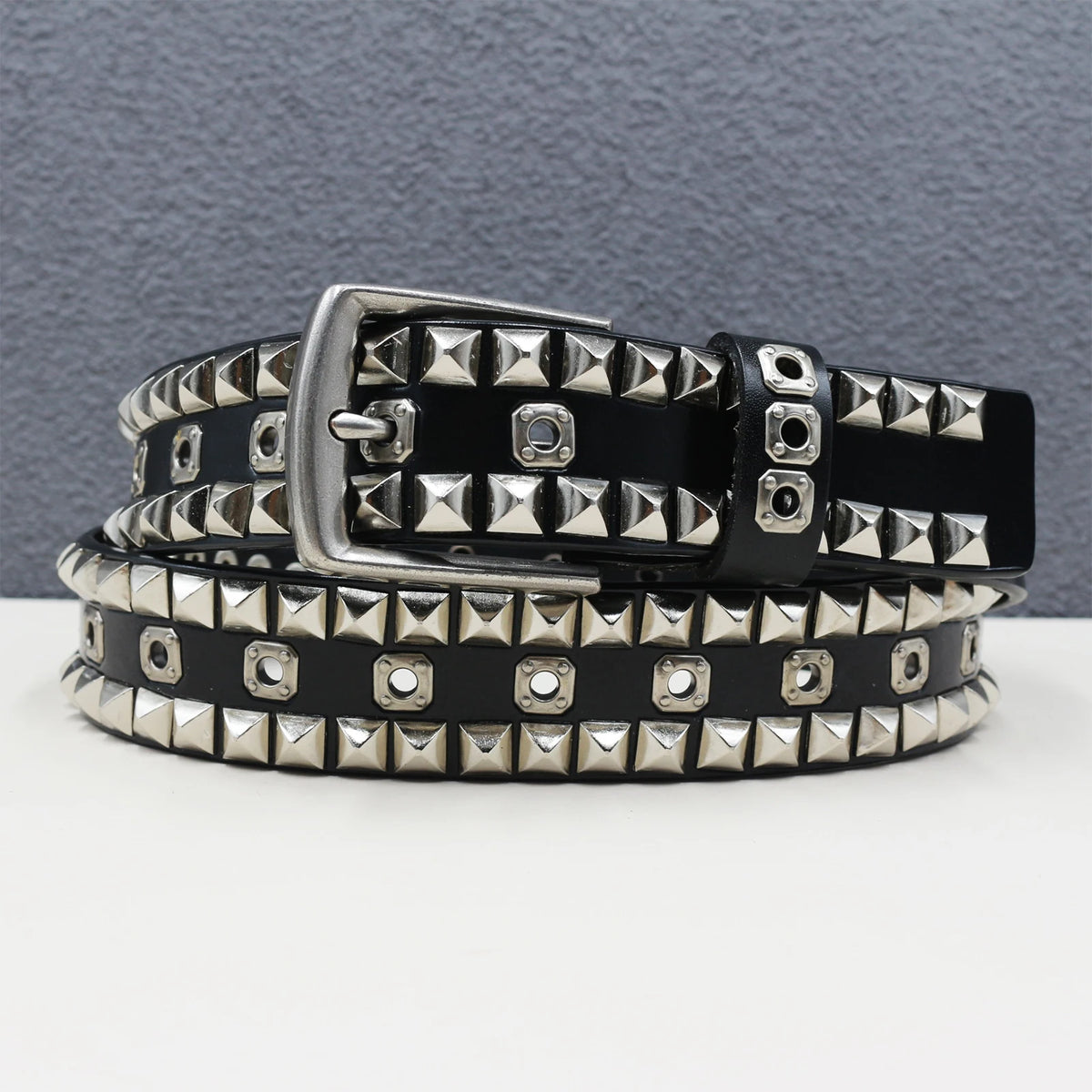 Punk Studded Leather Belt